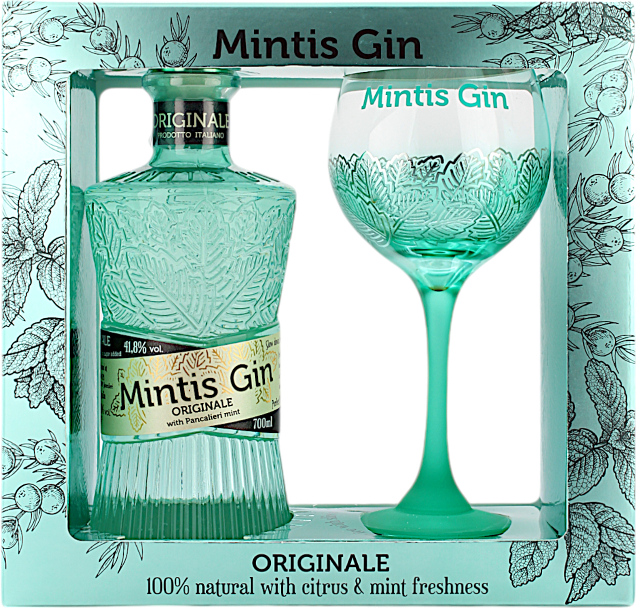 Geschenkset Mintis Originale Gin mit Glas 41.8% 0,7l